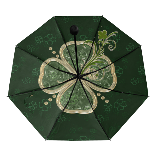 Elegant 4-Leaf Clover Anti-UV Foldable Umbrella (Underside Printing) (U07)