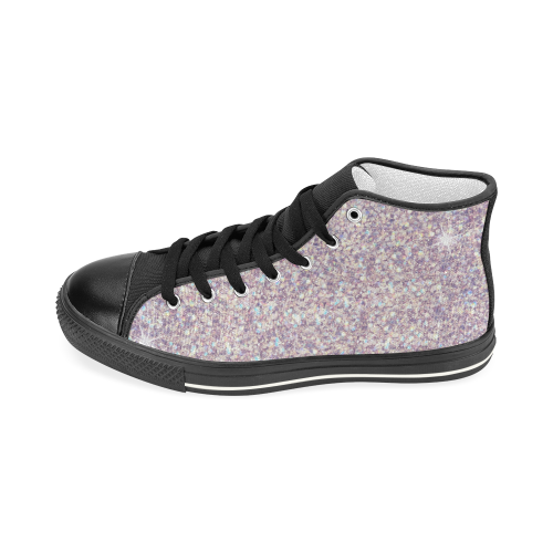 Princess lilac design shoes pink Women's Classic High Top Canvas Shoes (Model 017)