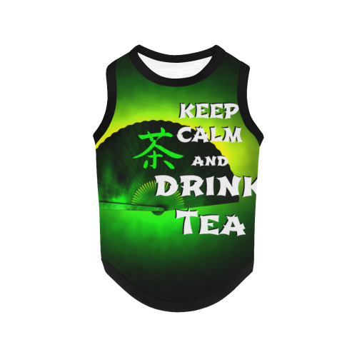 keep calm and drink green tea All Over Print Pet Tank Top
