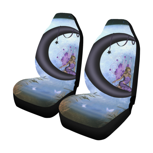 Wonderful fairy on the moon Car Seat Covers (Set of 2)
