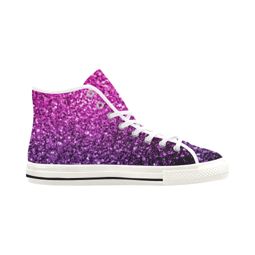 Beautiful Purple Pink Ombre glitter sparkles Vancouver H Women's Canvas Shoes (1013-1)