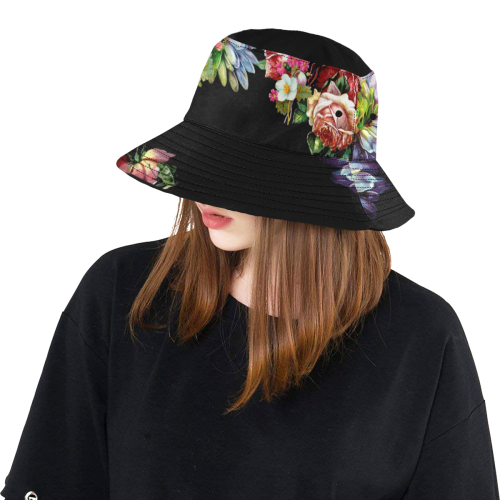 Victorian Posy All Over Print Bucket Hat