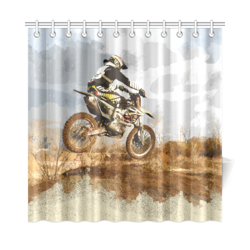 Bare Winter Trees on the Dirt Bike Trail Shower Curtain 72"x72"