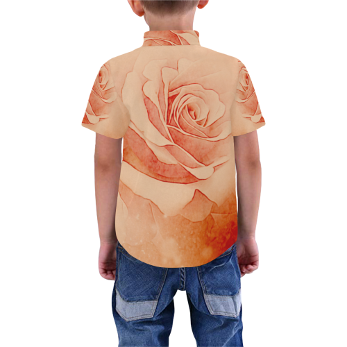 Beautiful roses Boys' All Over Print Short Sleeve Shirt (Model T59)