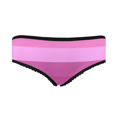 Shades Of Pink Stripes Women's All Over Print Classic Briefs (Model L13)