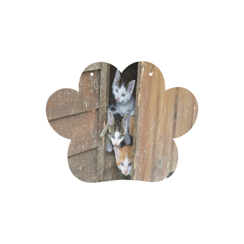 Barnyard Kittens Cat Paw Wood Door Hanging Sign