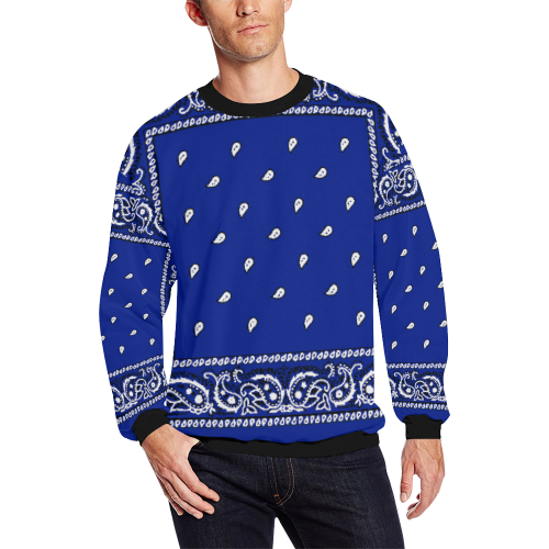 KERCHIEF PATTERN BLUE All Over Print Crewneck Sweatshirt for Men/Large (Model H18)
