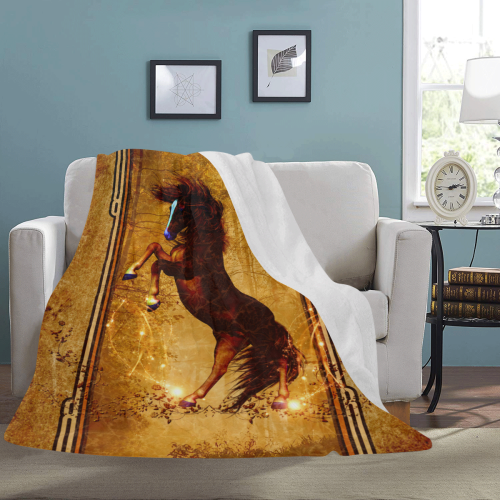 Awesome horse, vintage background Ultra-Soft Micro Fleece Blanket 60"x80"