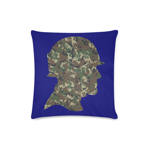 Forest Camouflage Soldier on Blue Custom Zippered Pillow Case 16"x16"(Twin Sides)
