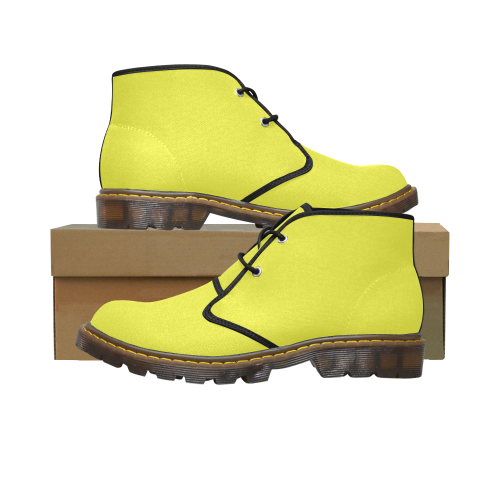 color maximum yellow Men's Canvas Chukka Boots (Model 2402-1)