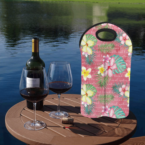 aloha flowers 2-Bottle Neoprene Wine Bag