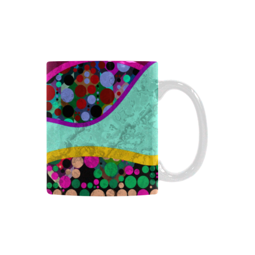 Abstract Pattern Mix - Dots And Colors 2 Custom White Mug (11OZ)