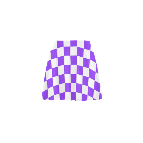 Purple and White Checkerboard Mini Skating Skirt (Model D36)