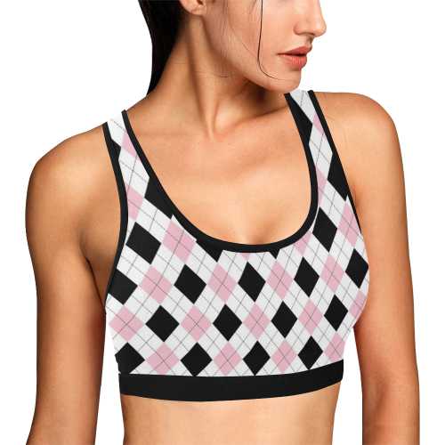 argyle-pattern-for-background Women's All Over Print Sports Bra (Model T52)