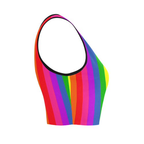 Rainbow Stripes Colorful Pride Flag Women's Crop Top (Model T42)