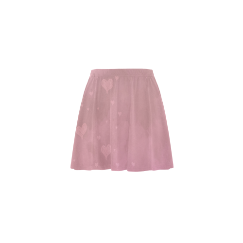 Romantic Hearts In Pink Mini Skating Skirt (Model D36)