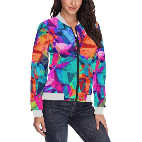 colorful-background-1123632 All Over Print Bomber Jacket for Women (Model H36)