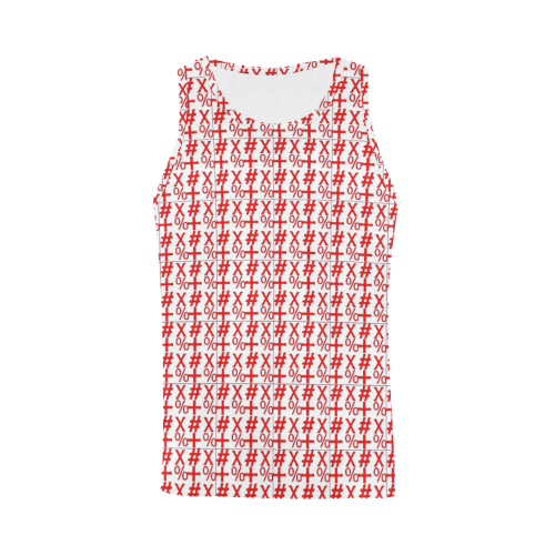 NUMBERS Collection Symbols Red/White All Over Print Tank Top for Men (Model T43)