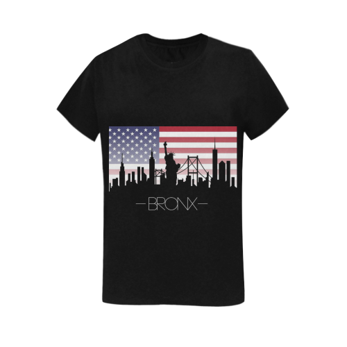 Bronx City Skyline Women's T-Shirt in USA Size (Two Sides Printing)