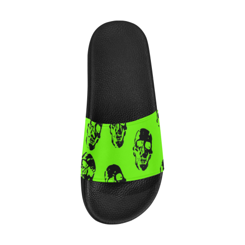 hot skulls, kiwi by JamColors Women's Slide Sandals (Model 057)