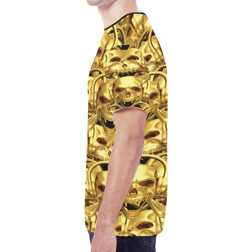 Multi Gold Skulls New All Over Print T-shirt for Men/Large Size (Model T45)