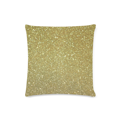 "gold glitter" Custom Zippered Pillow Case 16"x16"(Twin Sides)