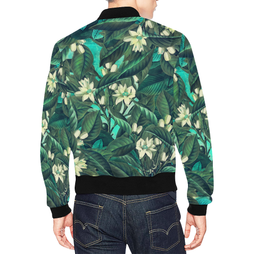 flowers All Over Print Bomber Jacket for Men/Large Size (Model H19)