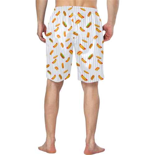 Hot Dog Pattern with Pinstripes Men's Swim Trunk (Model L21)
