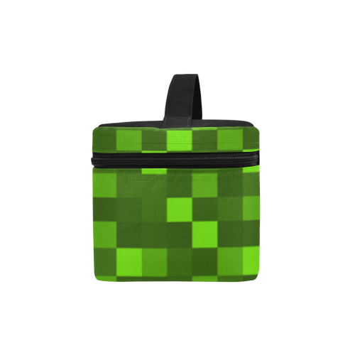 funky funny light and dark green neon color pixel pixels blocks gamer Lunch Bag/Large (Model 1658)
