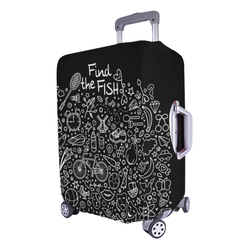 Picture Search Riddle - Find The Fish 2 Luggage Cover/Large 26"-28"