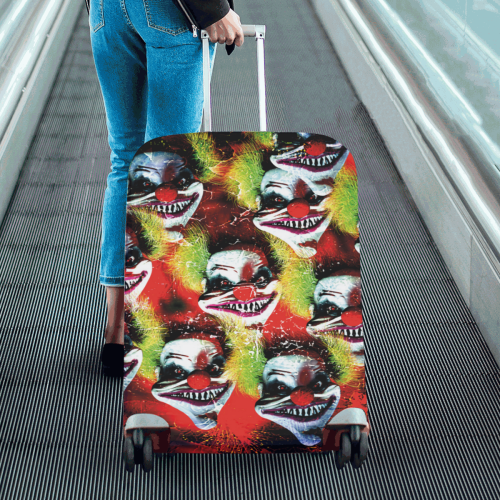 creepy and scary halloween horror clown pattern Luggage Cover/Large 26"-28"