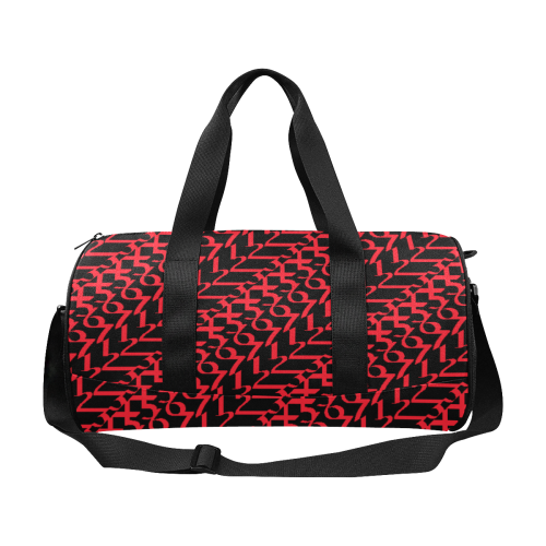 NUMBERS Collection 1234567 Red/Black Duffle Bag (Model 1679)