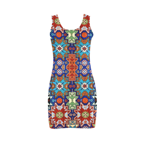 Armenian Colorful Folk Art Medea Vest Dress (Model D06)