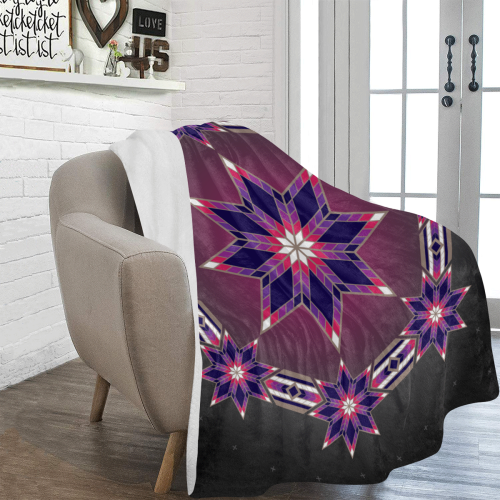 Morning Stars Circle Purple Ultra-Soft Micro Fleece Blanket 60"x80"