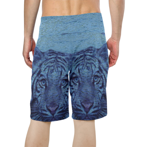Tiger and Water Men's All Over Print Board Shorts (Model L16)
