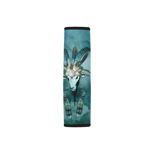 The billy goat with feathers and flowers Car Seat Belt Cover 7''x8.5''