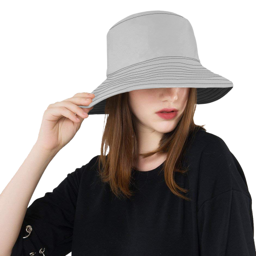 Scintillating Silver Solid Colored All Over Print Bucket Hat
