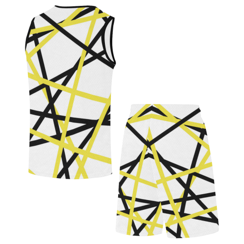 Black and yellow stripes All Over Print Basketball Uniform