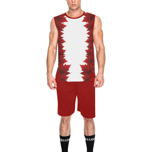 Canada Maple Leaf Basketball Uniforms All Over Print Basketball Uniform
