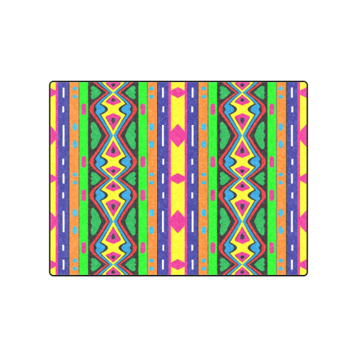 Distorted colorful shapes and stripes Blanket 50"x60"