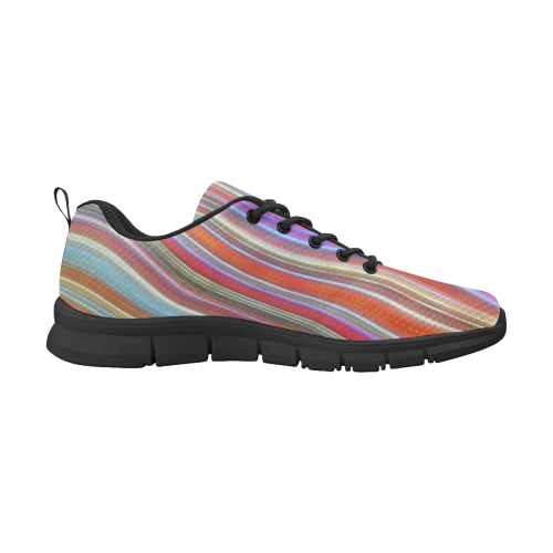 Wild Wavy Lines I Women's Breathable Running Shoes/Large (Model 055)