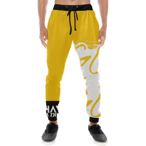 Yellow Men's All Over Print Sweatpants (Model L11)