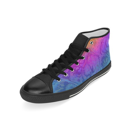 Fractal Batik ART - Hippie Rainbow Colors 1 Men’s Classic High Top Canvas Shoes (Model 017)