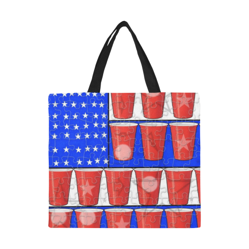 USA Ping Pong by Nico Bielow All Over Print Canvas Tote Bag/Large (Model 1699)