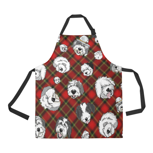 red plaid OES faces All Over Print Apron