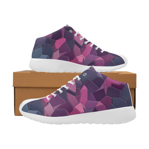 purple pink magenta mosaic #purple Women's Basketball Training Shoes (Model 47502)