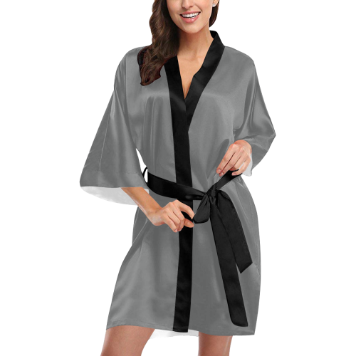 dark gray with black belt Kimono Robe
