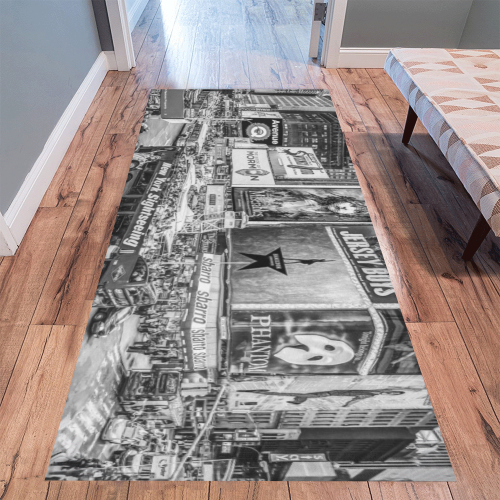 Times Square II Special Edition II (B&W wide) Area Rug 9'6''x3'3''