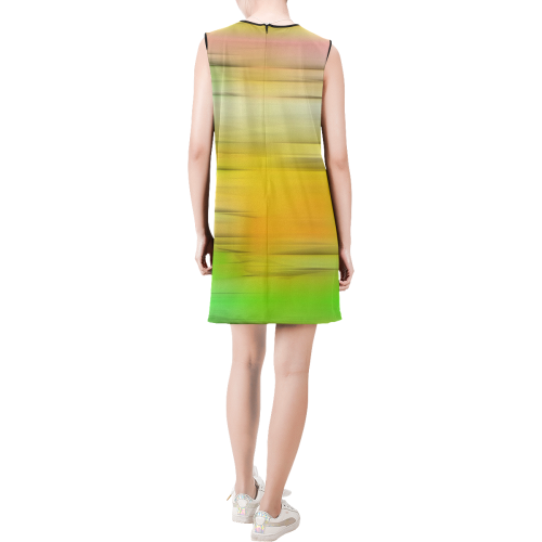 noisy gradient 2 by JamColors Sleeveless Round Neck Shift Dress (Model D51)