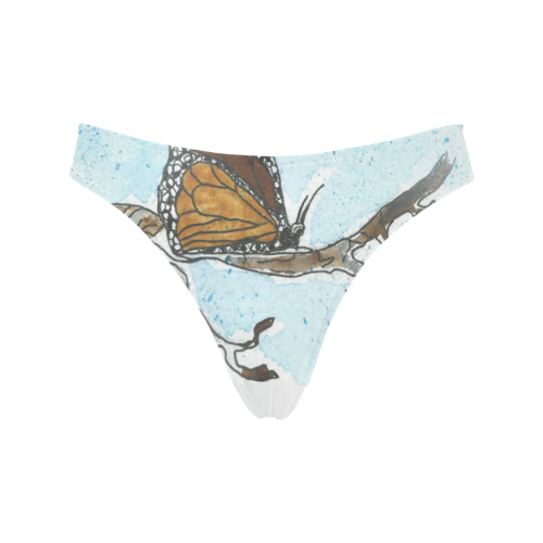 Butterfly Thong Women's All Over Print Thongs (Model L30)